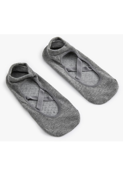 Koton Spor Yoga Çorabı Çapraz İpli Gri 4sak80185aa Gri