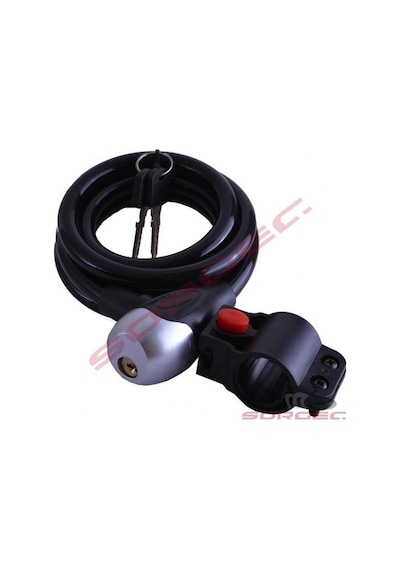 Halat Kilit Bisiklet Kilit 12 MM Kalınlık 150 CM Uzunluk-boy Beyaz - Siyah