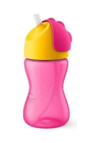 Pipetli Bardak, 300 Ml Kapasiteli, Pembe-sarı Renk Seçeneği Açık Mavi