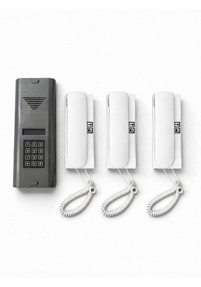 Dijital Şifreli Panel Ve Telefonlu Apartman Konuşma Sistemi 3 Daire Paket