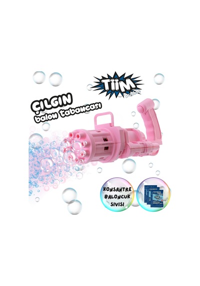 Tiim Bubble 8 Çıkışlı Otomatik Baloncuk Ve Balon Tabancası Pembe 1