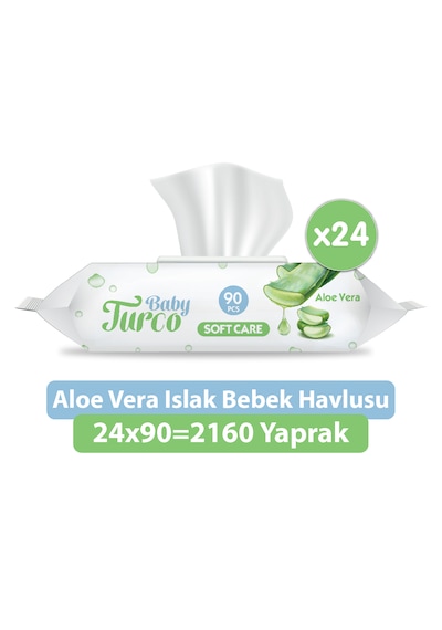 Baby Turco Softcare Aloe Vera Islak Bebek Havlusu 24 x 90 Yaprak