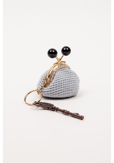 Fabric Craft Bag Mini Bozuk Para Cüzdanı Anahtarlık Klipsli Buz Mavisi