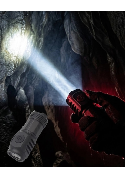 Mini El Feneri 3 Led Güçlü Aydınlatma Ve Type-c Şarj Özellikli Renkli