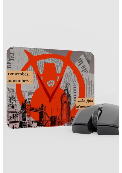 V For Vendetta 2 V3 22x18 Gaming Kauçuk Kaymaz Taban Mouse Pad Fare Altlığı