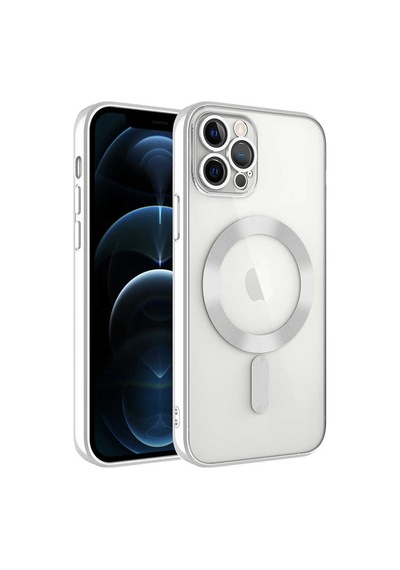 Apple Uyumlu iPhone 13 Pro Kılıf Kamera Lens Korumalı Magsafe Şarj Destekli Şeffaf Renkli Kapak Demre