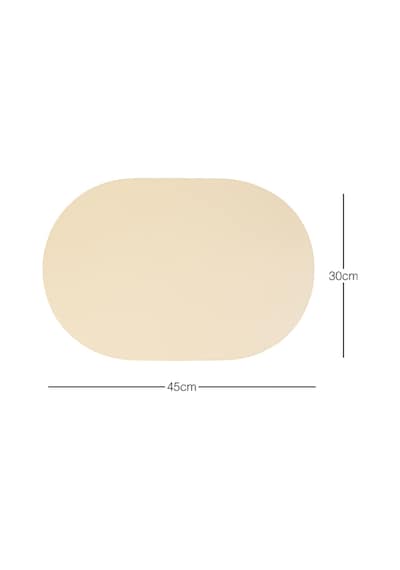 Home Wave 2'li Yıkanabilir Bej/taş Renk Suni Deri Amerikan Servis 45 x 30 cm
