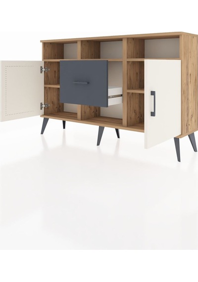 Arges Konsol 5 Raflı Tek Çekmeceli 2 Kapaklı 132x30x83 Çam-aytaşı/antrasit Aytaşı/antrasit Arges Konsol 5 Raflı Tek Çekmeceli 2 Kapaklı 132x30x83 Çam-aytaşı/antrasit Aytaşı/antrasit