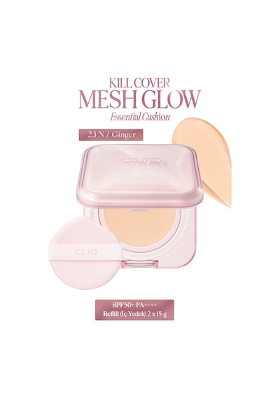 Hyalüronik Asit İçerikli Clıo Kill Cover Mesh Glow Essential Cushion Set 23n Ginger Spf50+ Pa++++ 55886880