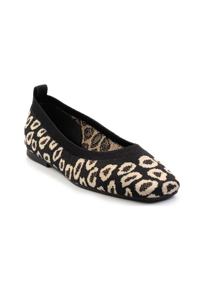 Siyah Leopar Kadın Babet K01327021182 Siyah