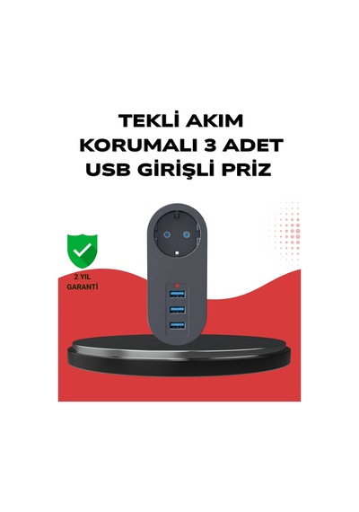Isıya Dalı 3 Usb Portlu Güvenlikli Priz Akıllı Semeglbl - 16 Enerji Yönetimi