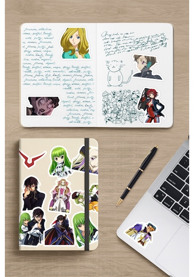 Code Geass Anime Sticker Paketi 20 Adet Çok Renkli