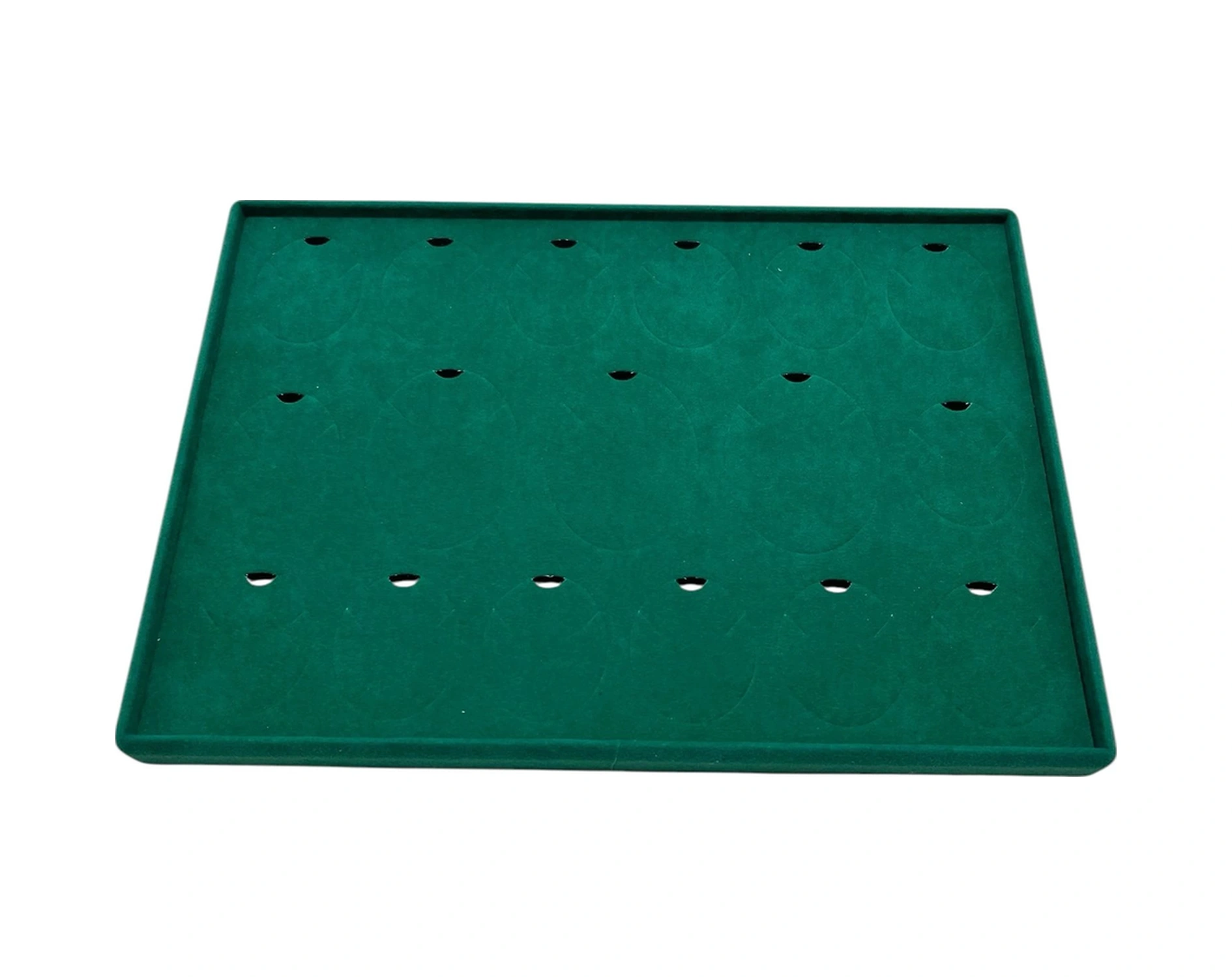 Süet Kumaş Yeşil 34-24 Cm Ayaklı 17 Pedli Kolye Tabla Stand