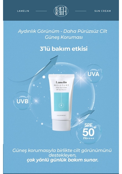 Hafif Yapılı Nemlendirici Güneş Kremi Spf 50+ Pa++++ Moısture Daily Sun Cream