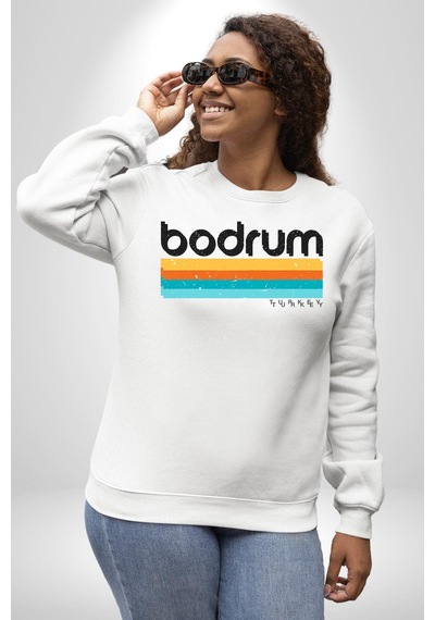 Bodrum Türkiye Unisex Beyaz Sweatshirt Beyaz