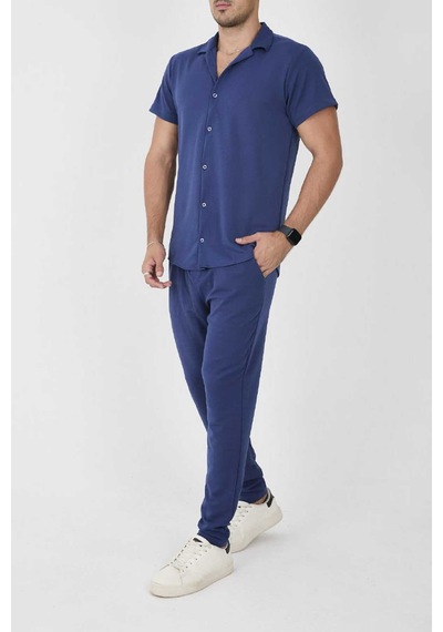 Mcz Giyim Lacivert Renk Krep Kumaş Slim Fit Erkek Pantolon - Gömlek Alt Üst Takım