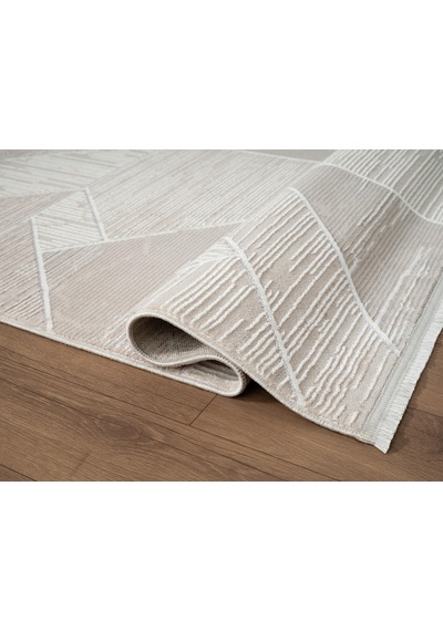 Armada Ad003g Gri Halı Modern Geometrik Detaylı Akrilik Tozu Az Salon Halısı Yatak Odası Karidor