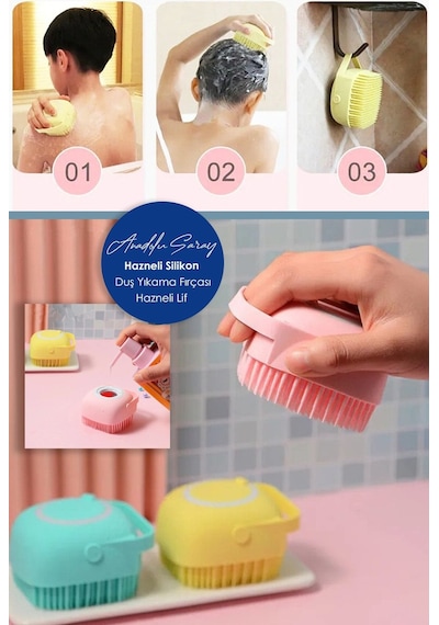 Hazneli Banyo Lifi Banyo Kesesi Sırt Kesesi Hazneli Silikon Kese