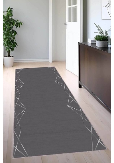 Antrasit Kaymaz Modern Kesme Rulo Özel Ölçülü Yolluk Vh001n11