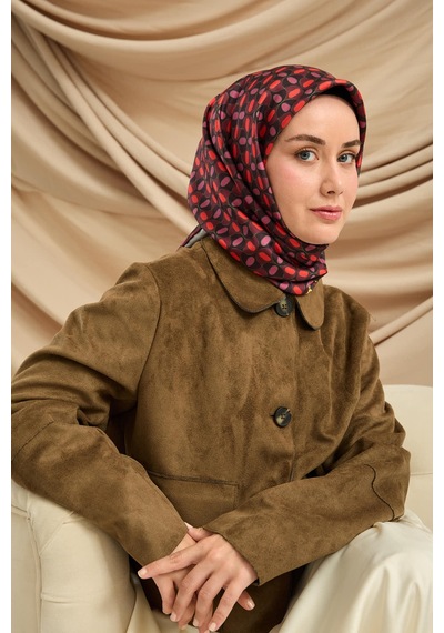 Silk Home Twill İpek Eşarp 11481-19 Yeşil, Kırmızı, Bordo, Mor