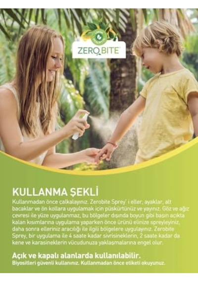 Zerobite Bitki Özlü Sinek Ve Kene Kovucu Sprey 100ml