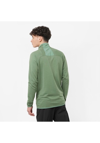 Salomon Essentıal Lıghtwarm Erkek Tam Fermuar Polar Laurel Wreath Lc2111300 Yeşil