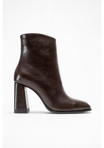 Luvishoes Luvi Shoes Jewel Kahve Cilt Kadın Topuklu Bot Kahverengi Deri