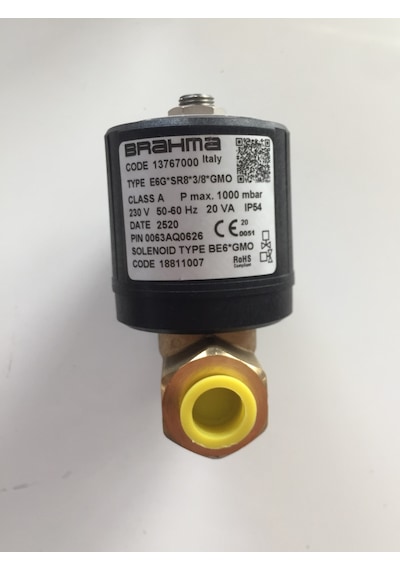 BRAHMA E6G*SR8*3/8*GMO Valf 13767000 Pirinç Gövde Debi Ayarlı Pmax 1000mbar 230V 50-60Hz 20VA