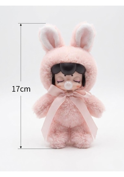 Nansi Yumuşak Peluş Figür Bebek - Kurdeleli Kostümlü Emzikli 17 Cm Dekoratif Uyku Arkadaşı Oyuncak Bebek