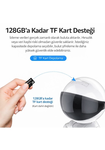 1080p Akıllı Robot Kamera Wifi Güvenlik Kamerası 360 Dönebilen Gece Görüşlü Sesli İzleme