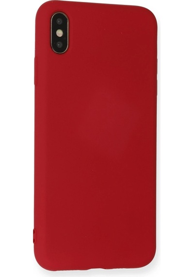 Gld-spt- Newface Apple Uyumlu iPhone Xs Max Kılıf Nano İçi Kadife Silikon - Kırmızı