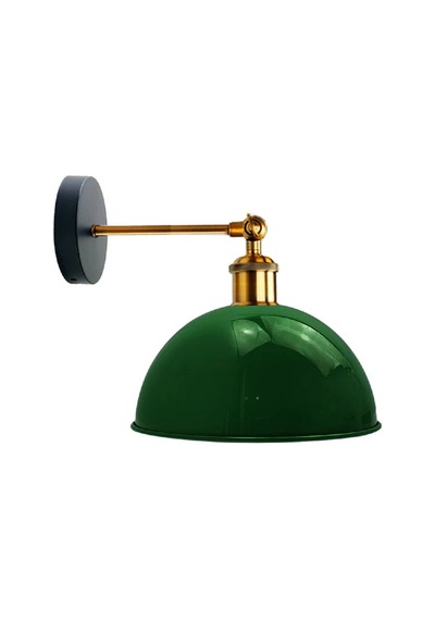 Riolight Vintage,retro,rustik Yeşil 1xe27 Eskitme Duylu Masallı Tekli Duvar Aplik Şapka Çap:23cm Rio Light