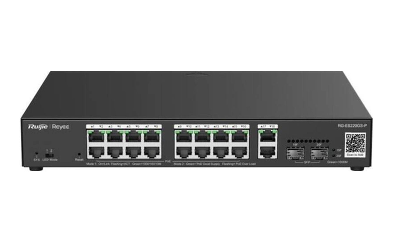 Reyee Rg-es220gs-p 16port 10/100/1000yönetilebilir L2 2 Sfp Rack Mount 16 Port Poe 250w Switch-113325