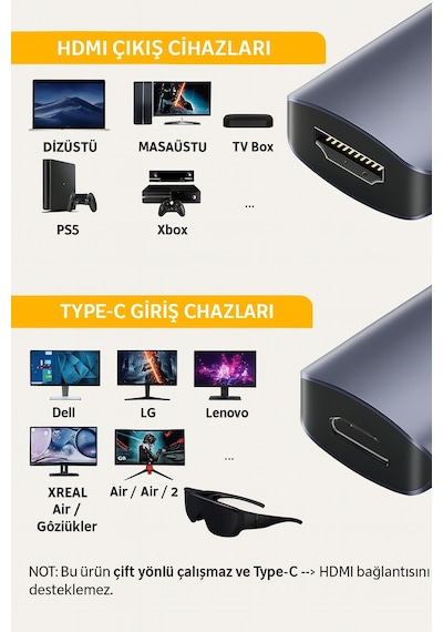 Xreal Adapter 4k-60hz Xreal Type-c To Hdmi Adaptörü Konsoltech