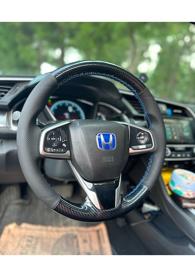 Honda Civic Fc5 Uyumlu Universal Direksiyon Kılıfı Tam Kılıf Değildir Mavi