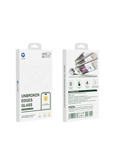 Lito D+ Ultra Silikon Kenar Clear iPhone Uyumlu 13 Pro Max/14 Plus Ekran Koruyucu