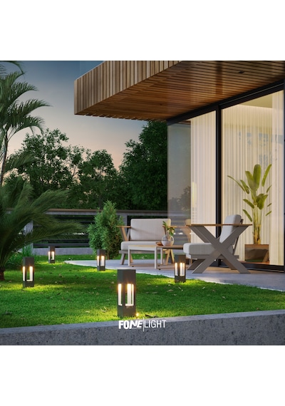 Fonelight Aka Modern Bahçe Aydınlatma Antrasit 35 Cm Antrasit
