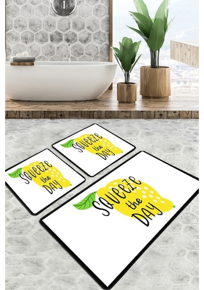 Mone Banyo Halısı Djt 3 Lü Set Beyaz