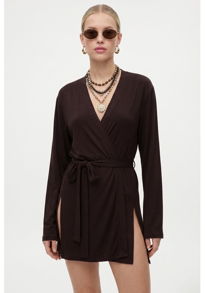 Ritnice Kadın Briana Ultra Soft Kahverengi Kimono