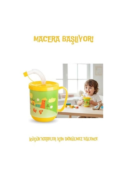 Zenvac Premium Pipetli Çocuk Bardağı 350 Ml -alıştırma Bardağı Ve Suluk Zenvac29 53469566
