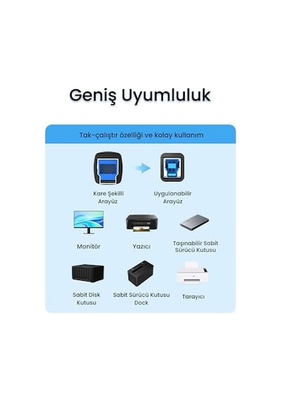Usb A Printer Tarayıcı Yazıcı Data Kablosu 3 Metre