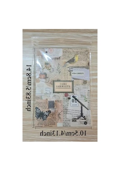 12 Adet Şeffaf Vintage Çıkartma Seti, Bullet Journal Ve Scrapbook İçin Abanoz