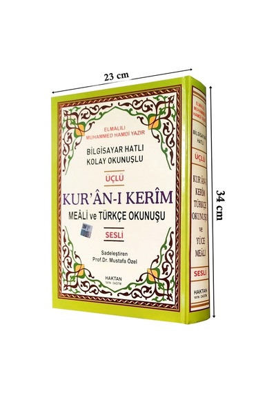 Türkçe Okunuş-Meal-Arapça 3 Bölmeli Kuran Cami Boy