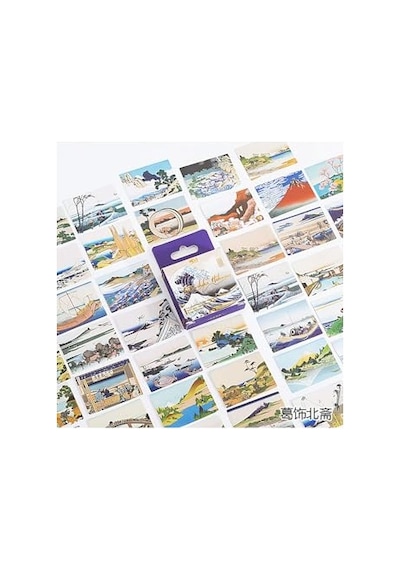 Katsushika Hokusai Temalı 45 Adet Sticker Seti Bullet Journal