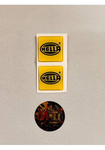 Hella Damla Etiket Sarı Plaka Pulu Sticker Kabartmalı 3d Silikon Arma Etiketçilere Özel 2adet 3x3cm Sarı