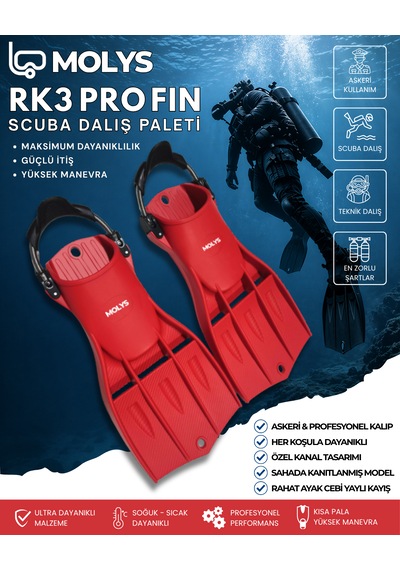Rk3 Pro Fın Scuba Dalış Paleti Kırmızı