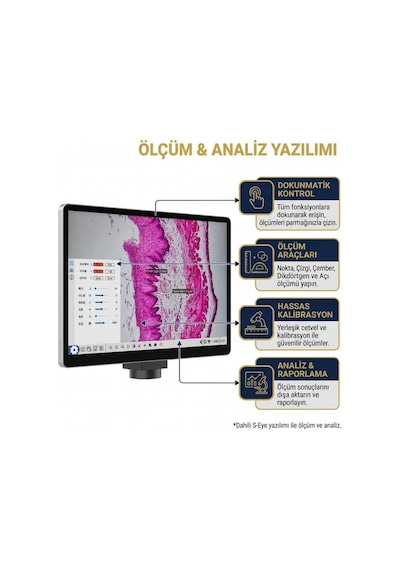 10.5 İnç Dokunmatik Ekranlı 4k Mikroskop Kamerası 8mp- Android 11, Hdmı, Usb, Lan, Dahili Ölçüm Yazılımı
