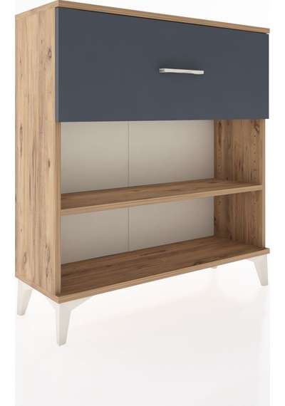 Arges Şifonyer Tek Raflı Tek Çekmeceli 88x30x96 Çam-antrasit Çam