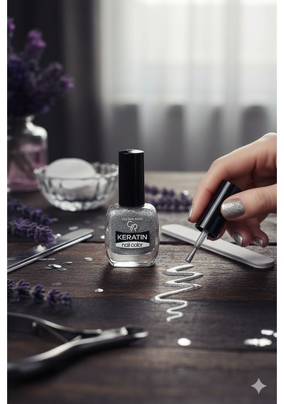 Keratin Nail Color Glitter No: 401 - Keratin İçerikli Güçlendirici Parlak Oje