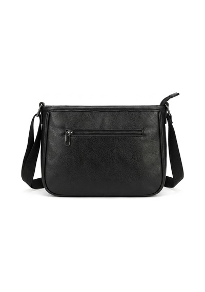 Levano Leather Kadın Siyah Çok Bölmeli Deri Omuz Ve Çapraz Çanta 20x30 Cm Siyah